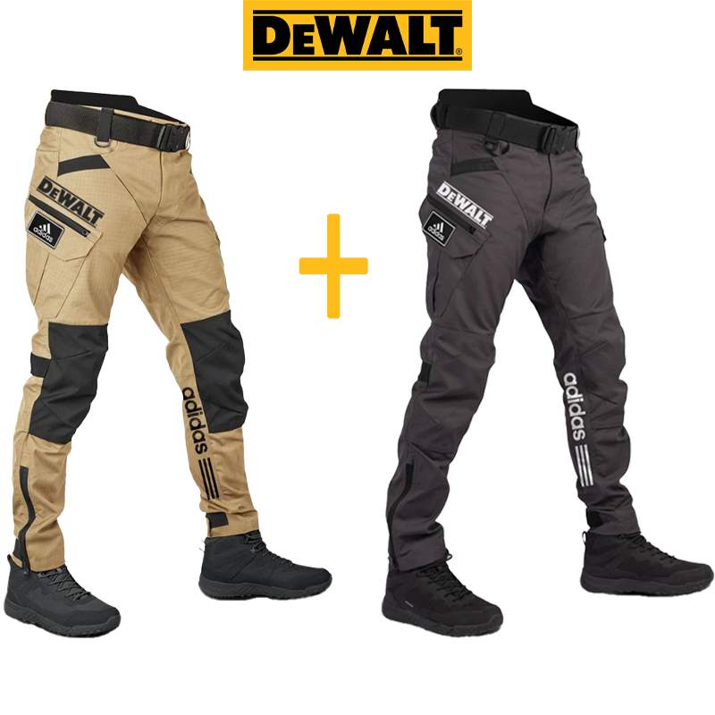 Wodoodporne i wiatroszczelne spodnie męskie marek adidas® i DEWALT idealnie nadają się do aktywności na świeżym powietrzu i wypoczynku.