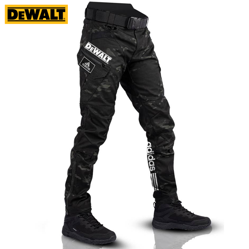 Wodoodporne i wiatroszczelne spodnie męskie marek adidas® i DEWALT idealnie nadają się do aktywności na świeżym powietrzu i wypoczynku.