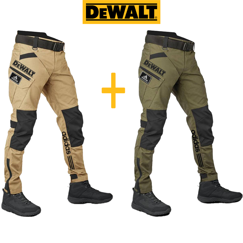 Wodoodporne i wiatroszczelne spodnie męskie marek adidas® i DEWALT idealnie nadają się do aktywności na świeżym powietrzu i wypoczynku.