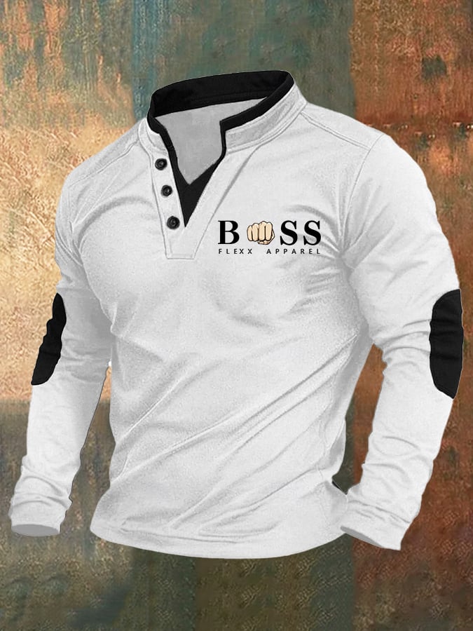 Men's Retro Lettering Printed Top