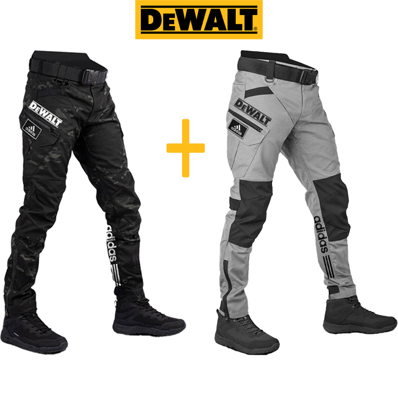 Wodoodporne i wiatroszczelne spodnie męskie marek adidas® i DEWALT idealnie nadają się do aktywności na świeżym powietrzu i wypoczynku.