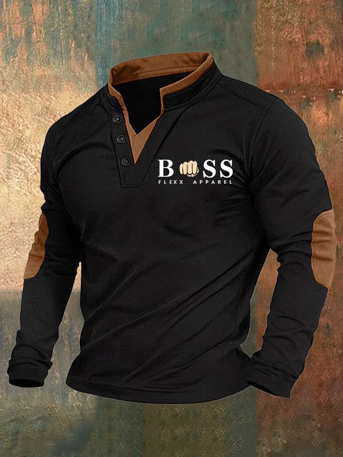 Men's Retro Lettering Printed Top