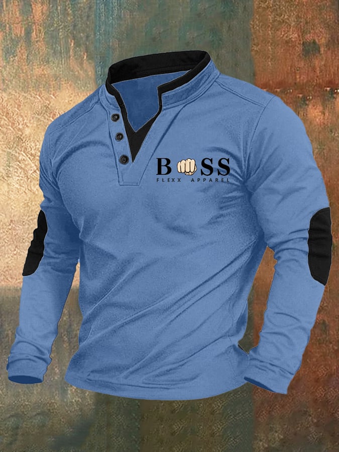 Men's Retro Lettering Printed Top