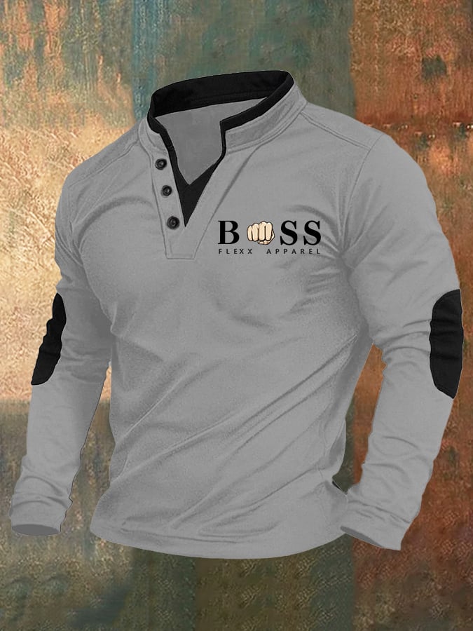 Men's Retro Lettering Printed Top