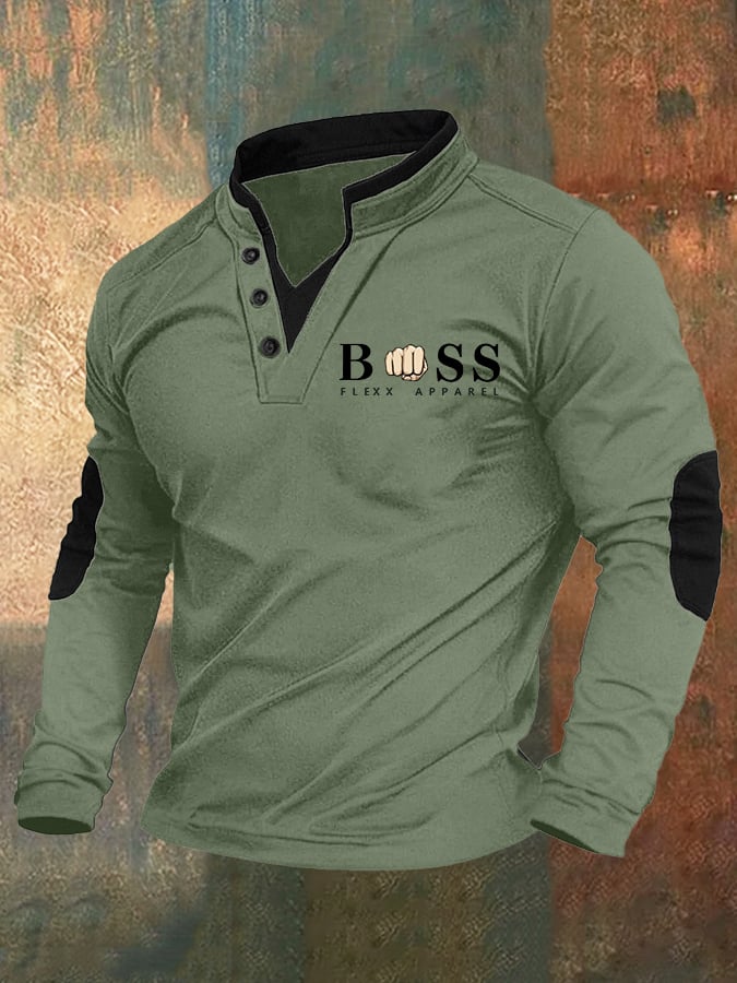 Men's Retro Lettering Printed Top