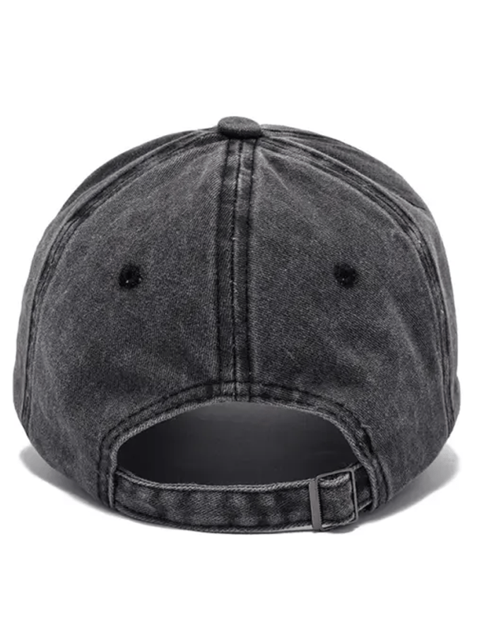 Unisex Distressed Washed Cotton "Boss" Printed Hat